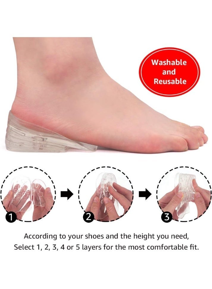 5-layer foot height increase silicone gel heel insole for leg length difference for men and women - Image 4